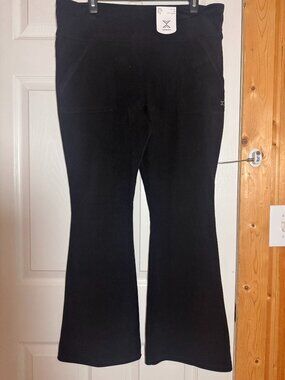 NWT Xersion Black Mid Rise Flare Leggings Petite Plus Size 3XL 22.5P